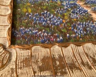 Bluebonnet painting, oil on board, William Robert Thrasher.