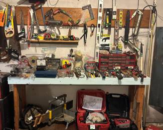 Hand Saws; Levels; Tape Measures; Tools; Bench Vise; Hammers; Tool Bags & Boxes; Mitre Box and Saw; Craftsman Circular Saw; Skil Jig Saw