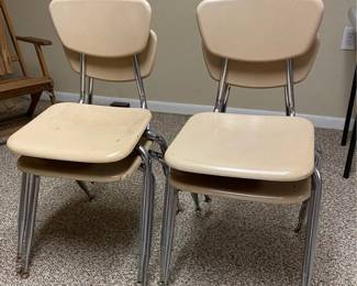 MCM Ivory Vicro Chairs- Set of 4  Woodite w/ 300lb wt limit