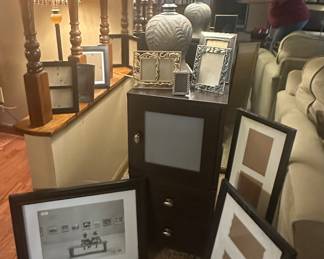 Side Table; Picture Frames; Table Lamp