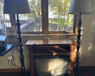 Matching Floor Lamps; Electric Fireplace with Remote