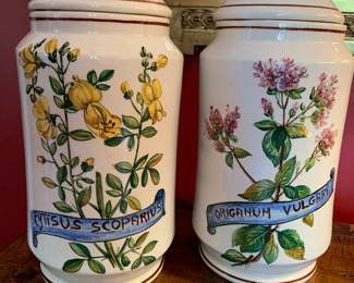 Italian pottery jars
