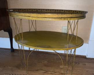 French table in old paint with tray top