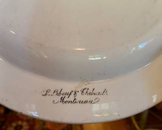 Three French Montereau plates, pottery or ironstone