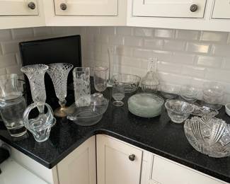 Crystal and clear glass