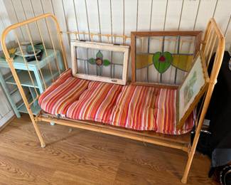 Made from an antique baby bed. Sturdy