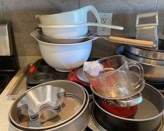 Pie Pans, Foam Cake Pans, Muffin Pans, Cookie Sheets, Mixing Bowls, And More