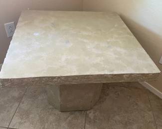 Square Plaster Pedestal Side Table