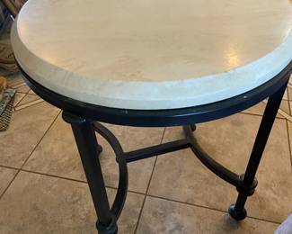 Round Metal Table With Marble Top