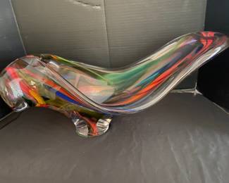 Heavy Signed Glass Murano Art Piece
