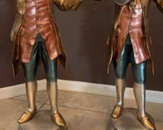 Two Metal Mozart Statues