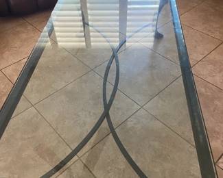Glass And Metal Coffee Table