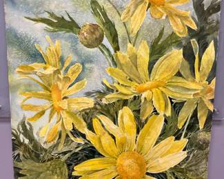 Yellow Daisies Signed Original Watercolor By Edward Holmberg