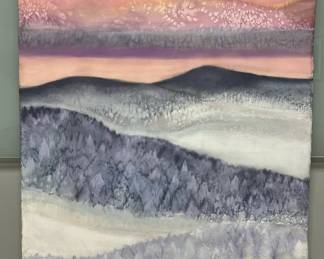 Mountain Sunset Signed Original Watercolor By Edward Holmberg