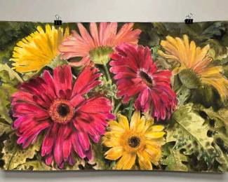 Gerber Daisies Signed Original Watercolor By Edward Holmberg