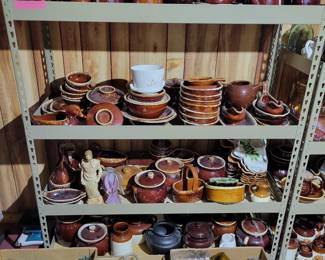 Hull and mccoy brown drip plates, Mugs, crocks, pitchers, platters and more!!