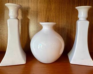 Haeger Vase and Candle Holders