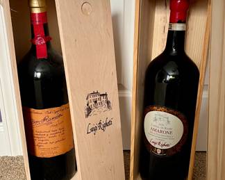 Large wine bottles with crates (empty)