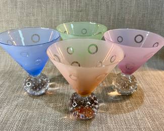 Bubble Base Martini Glasses
