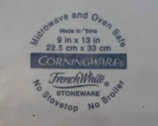 French White Corning Ware Casserole Dish