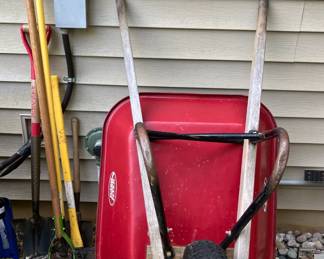 Yard Tools and Wheelbarrow 