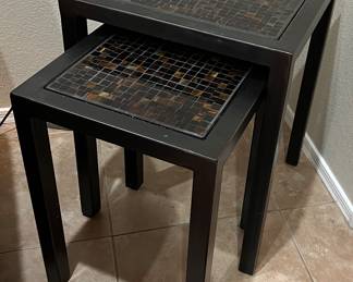 Nesting Tables Heavy Metal and Tile