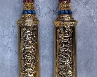 Toscano Fixed Blade Knives, 5" Blades, Includes Decorative Sheaths