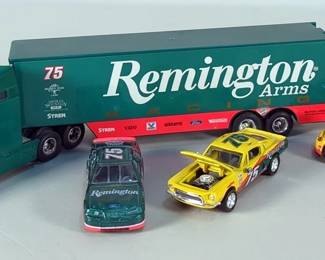 Racing Champions NASCAR #75 Remington 1:64 Scale Cars, Qty 4 (Various Models), And Remington Arms Tractor Trailer