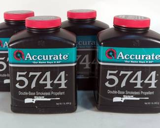Accurate 5744 Double-Base Smokeless Powder, 1 lb Bottles, Qty 4