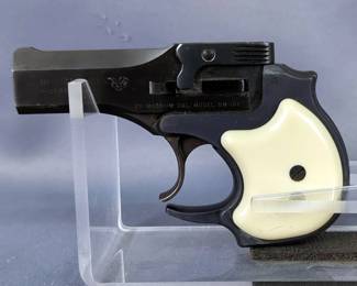 High Standard DM-101 .22 Magnum Over/Under Derringer Pistol SN# 1537839, , In Leather Holster