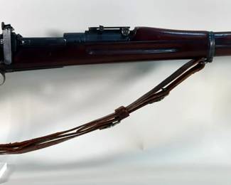 US Rock Island Arsenal Model 1903 30-06 Cal Bolt Action Rifle SN# 87847, Cartouche By Trigger Guard, Leather Sling, Flaming Bomb And 10-18 At End Of Bbl