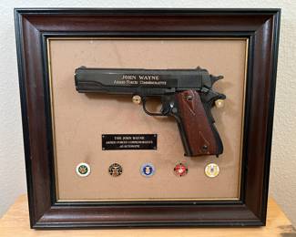 John Wayne Colt .45 Automatic Framed Replica Gun