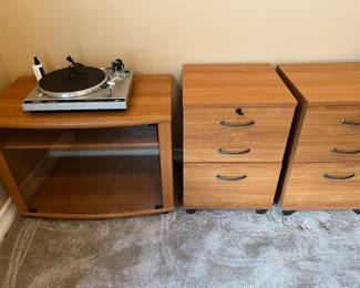 -Mobile (3) Drawer, Under Desk, Lockable Pedestal File Cabinet                                                                                                            - Media Console                                                                                       - Technics Quartz Direct Drive Automatic Turntable System SL-Q2