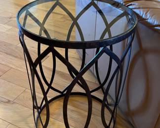 Glass-Top, Metal Frame End Tables 