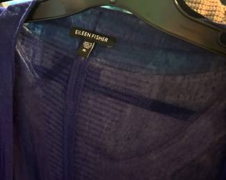 Eileen Fisher Purple Open Front Cardigan Sweater - Size XL