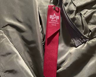 Alpha Industries Reversible Green/Orange Nylon Bomber Jacket