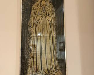 Framed  Brass Rubbing Etching "The Carnival of Venice Italy" by Michel Redaudeau