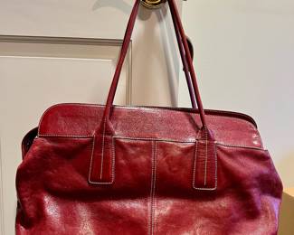 Red Leather Hand Bag