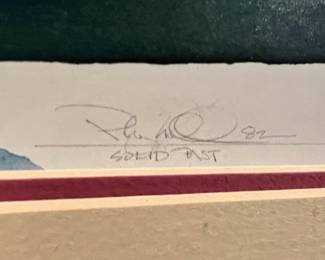 1982 Framed & Matted Abstract Watercolor"Solid Past" by Peter Kitchell