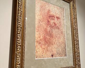 Framed & Matted Print of Leonardo Da Vinci Self Portrait 