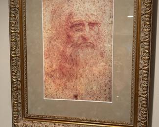 Framed & Matted Print of Leonardo Da Vinci Self Portrait 