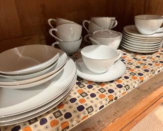 Set of 8  "Twilight Rose"  by Royal PrestigeTea Cup & Saucer Set with Sugar Bowl