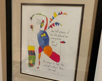 Framed & Matted Print "Center on Wheels" by Brian Andreas 