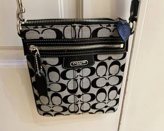 Coach Black/Gray Monogrammed Canvas Crossbody Bag