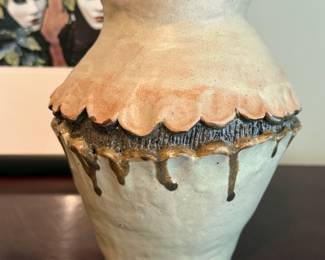 Unique Cream Pottery Vase