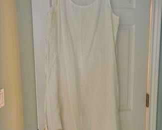 Eileen Fisher Wine Linen Scoop Top Sleeveless Dress - Size Large
