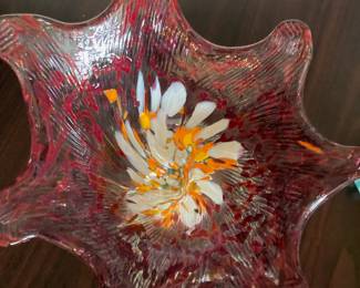  Pair of Blown Glass Art Glass Paperweights Signed by Chuck Boux