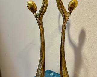 Brass Figural Double Candle Holder