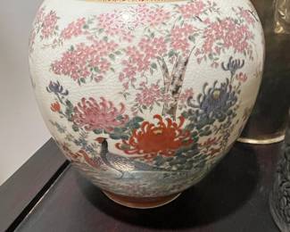 Toyo Japanese Porcelain Vase with Bird and Floral Design