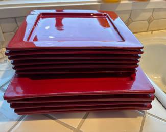 Mamma Roe Red Italian Pottery Dinnerware Set